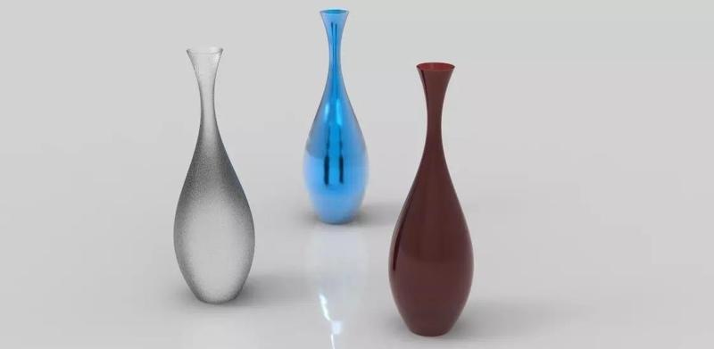 Vase three different colored vases