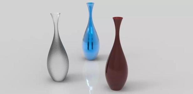 Vase three different colored vases