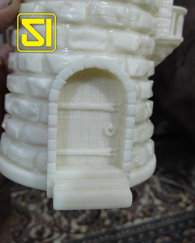 Stylized miniature house lampshade