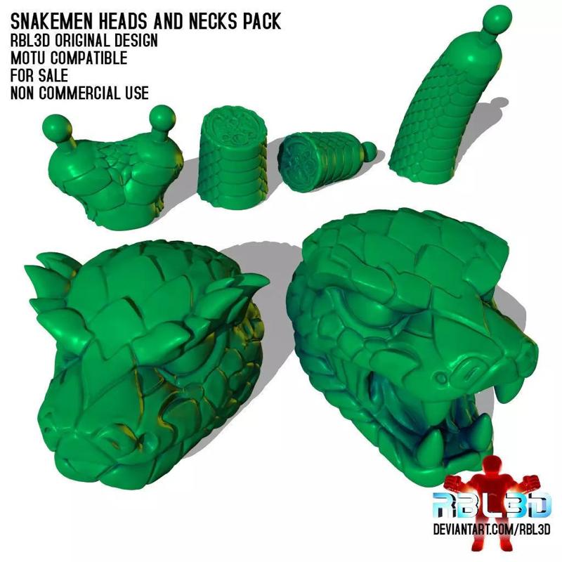 Snakemen heads and necks pack -Motu compatible-