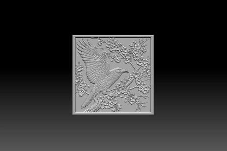birds designed for CNC wood carving and printing