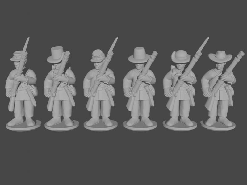 10-15mm American Civil War Infantry in Sack Coats Loading Pose 8 UA-8
