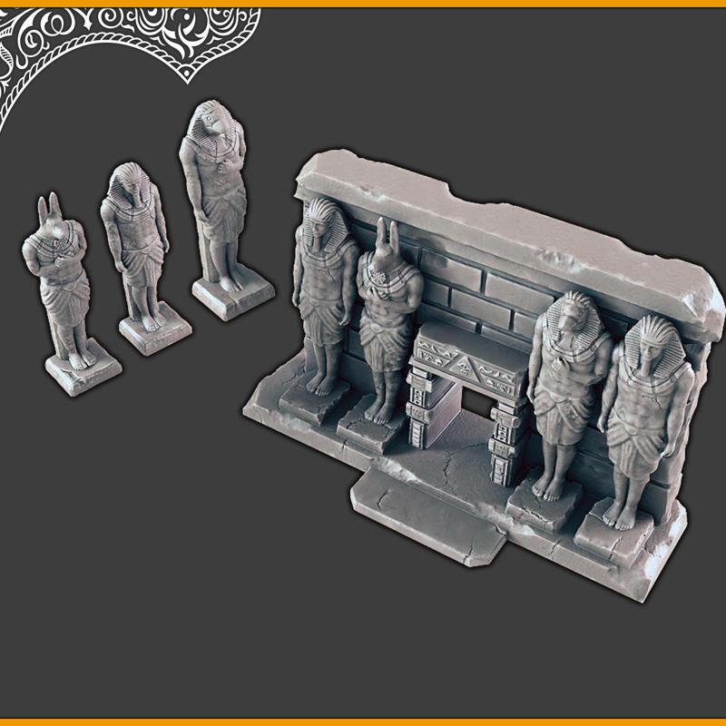 Egyptian Temple Facade / statues [Support-free]