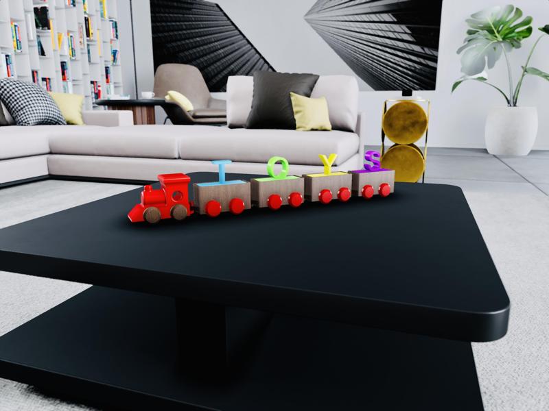 Train Set with Trailer and Letters - Montessori Toy