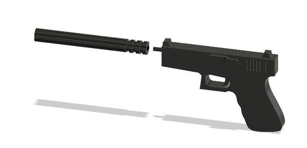 pistol with silencer