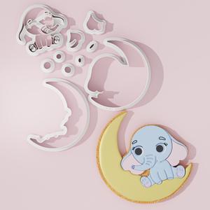 Elephant on Moon #1 Cookie Cutter