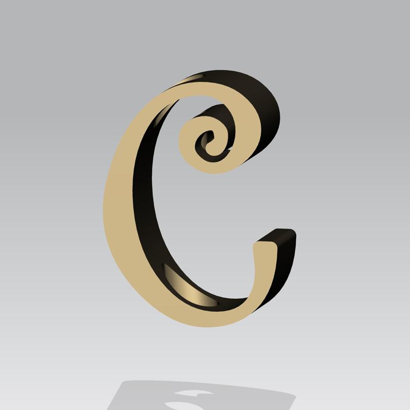 Straw topper letter C