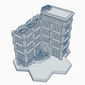 Gothic Ruined Building 16 with Hex Base GHRB016