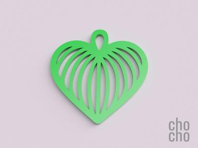Heart Leaf Christmas Ornament