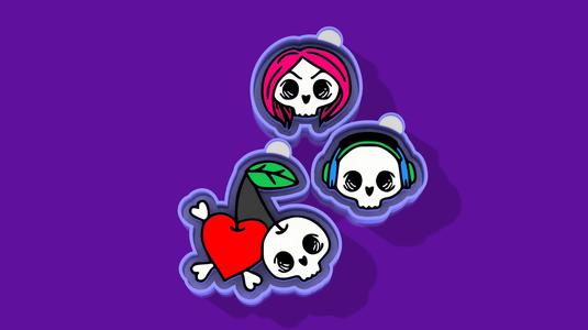 💀🎧💗 Punk Skull Trio – Freshie, Keychain, Resin & Candle Mold Bundle
