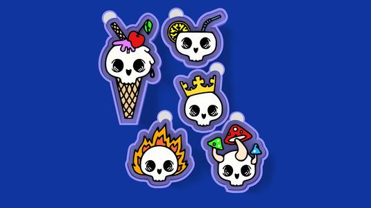 💀 Cute Skull Mix Freshie  – 5-in-1 Bundle Mold