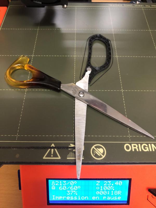 Manche de ciseaux / scissures