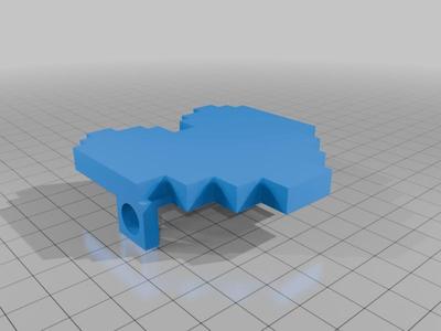 3D Printed Pixel Heart Hair Pin