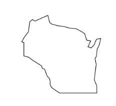4 sizes - Wisconsin State Cookie Cutter Outline Shape  - SHARP cutting edges!