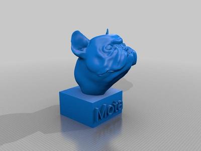 busto bulldog con base