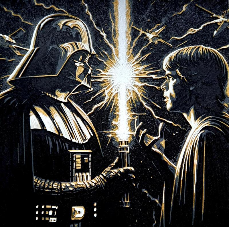 Darth Vader Luke Skywalker Star Wars Filament Painting