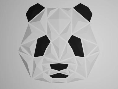 Geometric Panda – 3D Wall Art