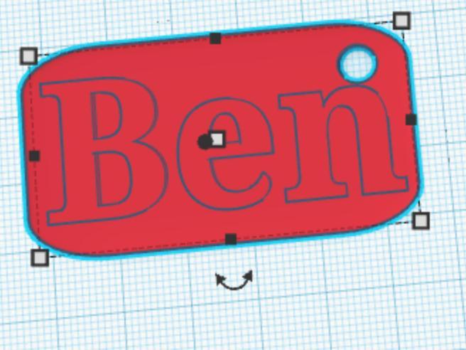 Ben name tag with hole