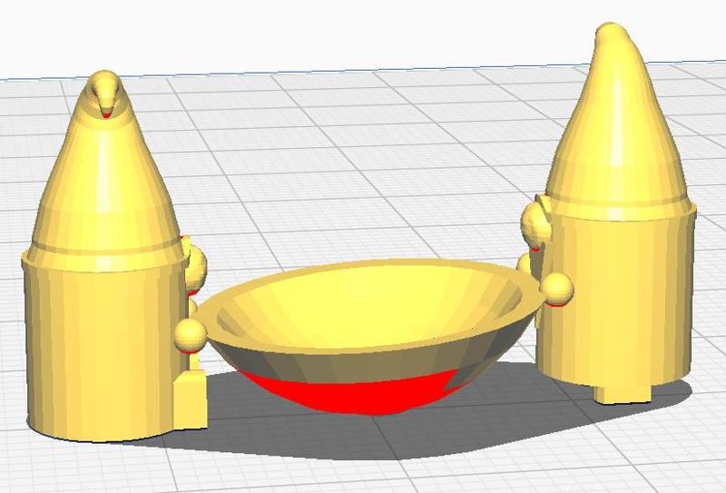 Two gnomes holding a bowl