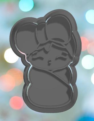 Baby Shower Swaddle Baby Girl  Cookie Cutter