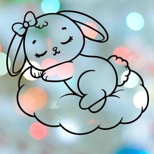 Sleeping Bunny Girl On Cloud Cookie Cutter