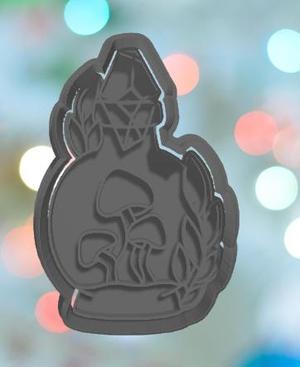 Botanical Halloween Potions Mushroom Jar Cookie Cutter