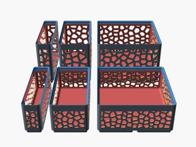 Gridfinity Voronoi bins all sizes