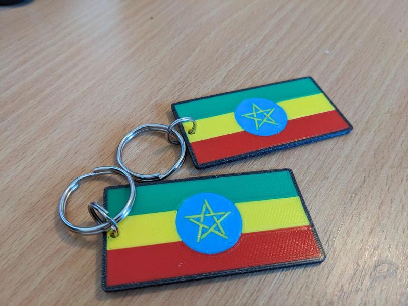 Ethopian Flag Keyring
