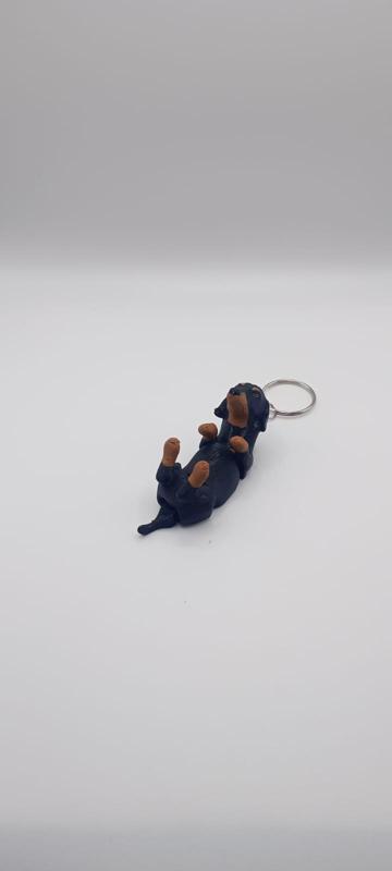 Articulated dachshund key chain