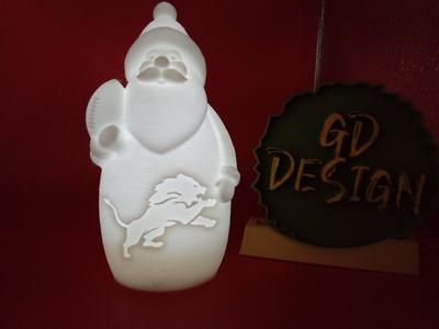 Detroit Lions CHRISTMAS NFL Football SANTA LIGHT