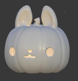 Pumpkin bunny bjd head Hollow