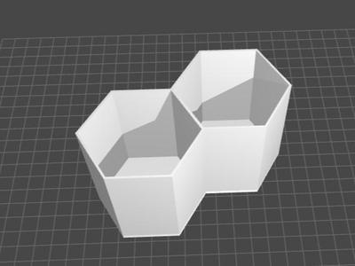 Double hexagonal desk organizer