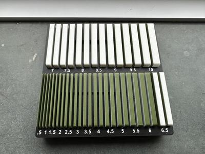 Gridfinity storage for setup blocks 0.5 - 10mm