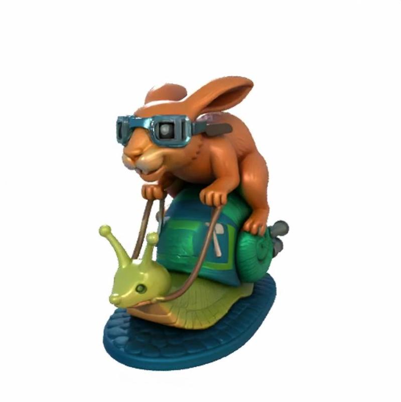 Speed Snail & Racing Rabbit - Funny 3D Printable Figurine