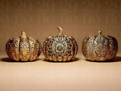 3 Ornamental Pumpkins