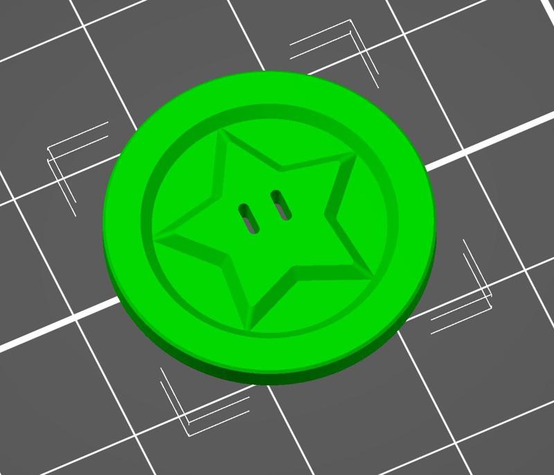 1 € Super Mario Star shopping cart coin - one Euro - Print 100 of these for 1Up