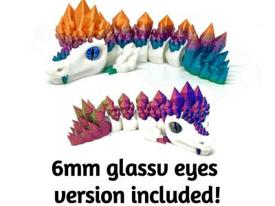 Baby Crystalline Dragon - printed & glass eyes!