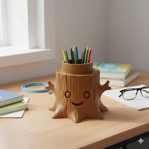 Tree-shaped pen and pencil holder