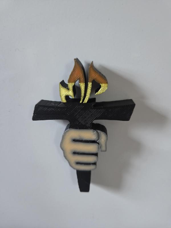 Holding Hand Cross on fire