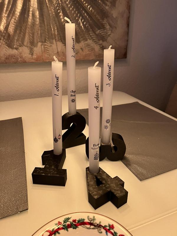 Adventskranz Zahlen - Kerzenhalter - Eins Zwei Drei Vier - Weihnachten - Deko - Dekoration