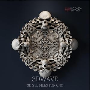 WALL CLOCK SKULL 3d stl files for CNC
