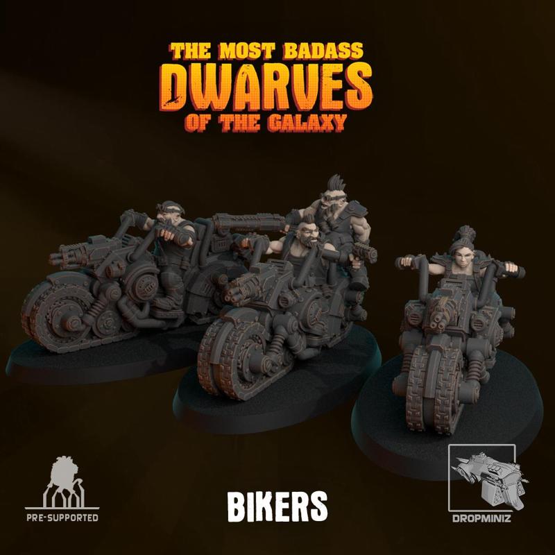 Sci-Fi Dwarf Bikers