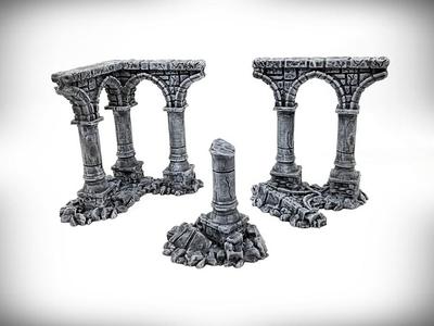 Ruined Column Starter Bundle A - Ruined Columns - Ancient Ruins
