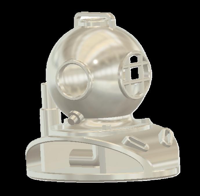 Taucherhelm mit Luft- oder Wasseranschluss