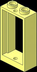 Brick Part 60593- 1x2x3 window flat front