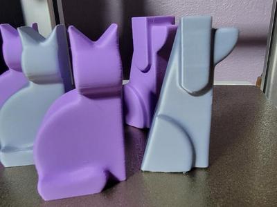 Geometric shaped dog and cat