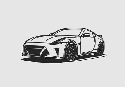 Japanese Car Wall decoration Line Art JDM