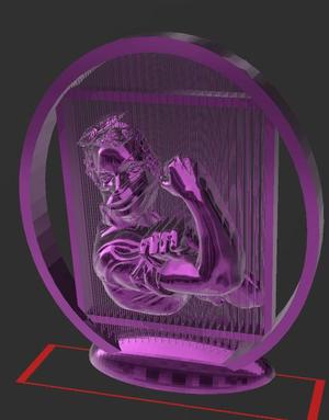 Suspended - International Women's Day - Strong Woman - Thread Art STL