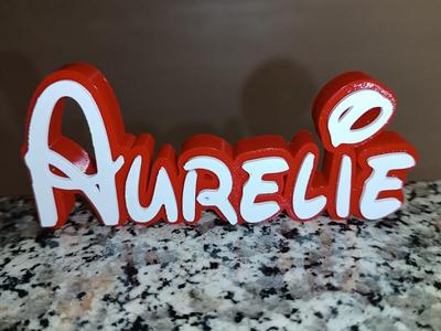 Disney Name Sign Aurelie Kid Room Wall Decor 3DART
