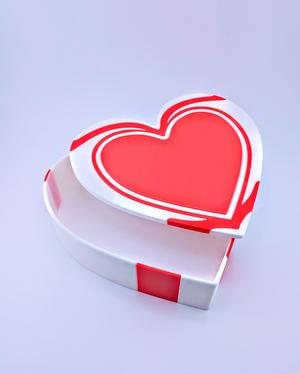 Dual Color Heart Box (Traditional Lid)
